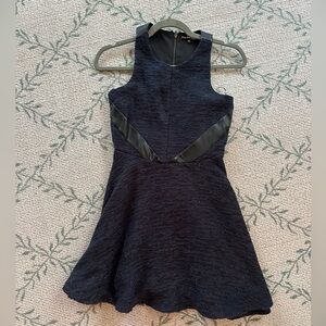 Miss Behave girls navy/black boucle and “leather” dress. Girls US size 12.